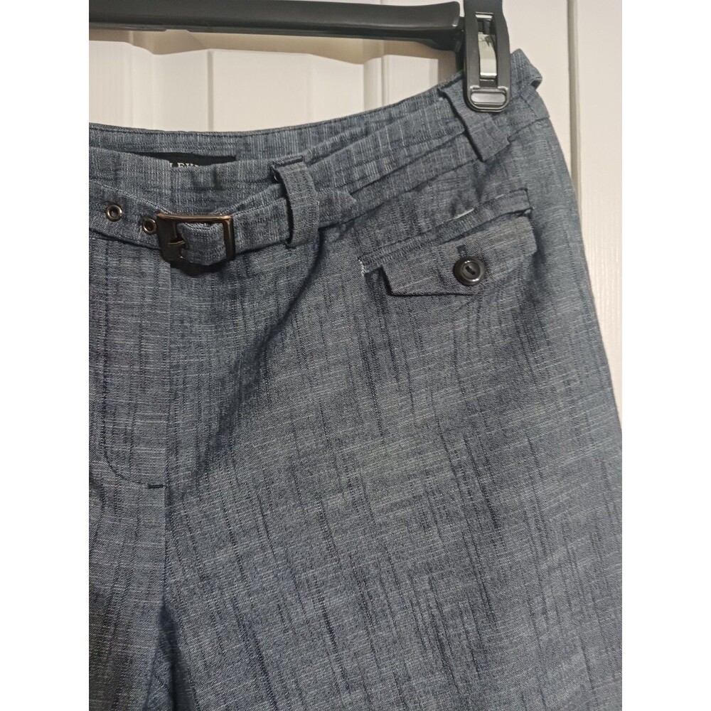 Women's Larry Levine Stretch Blue Capri Pants Size 10 - Picture 4 of 9